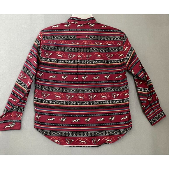 Vintage Red Rover Shirt Youth Medium Western 90’s Aztec Dead Stock Button Up Dog - Picture 2 of 11